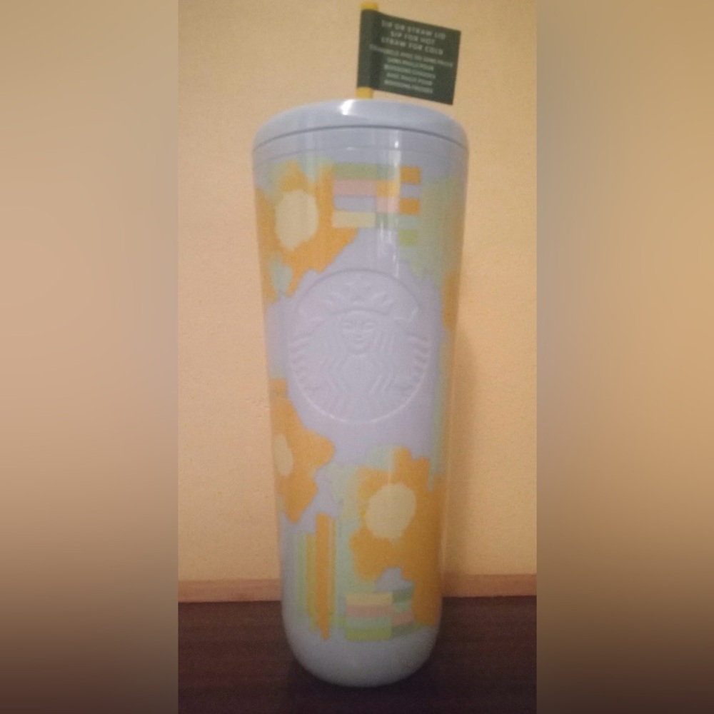 Starbucks Yellow Floral Hybrid Lid Tumbler